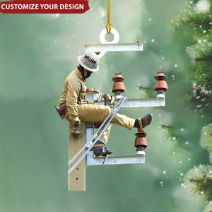 Lineman Acrylic Ornament - Christmas Gift For Lineman