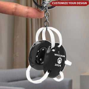 Personalized Wrestling Helmet Acrylic Keychain, Gift For Wrestler