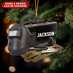 Personalized Welder And Working Tools Shaped Christmas Ornament