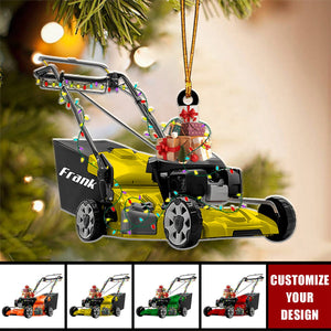 Personalized Lawn Mower Machine Christmas Shaped Ornament