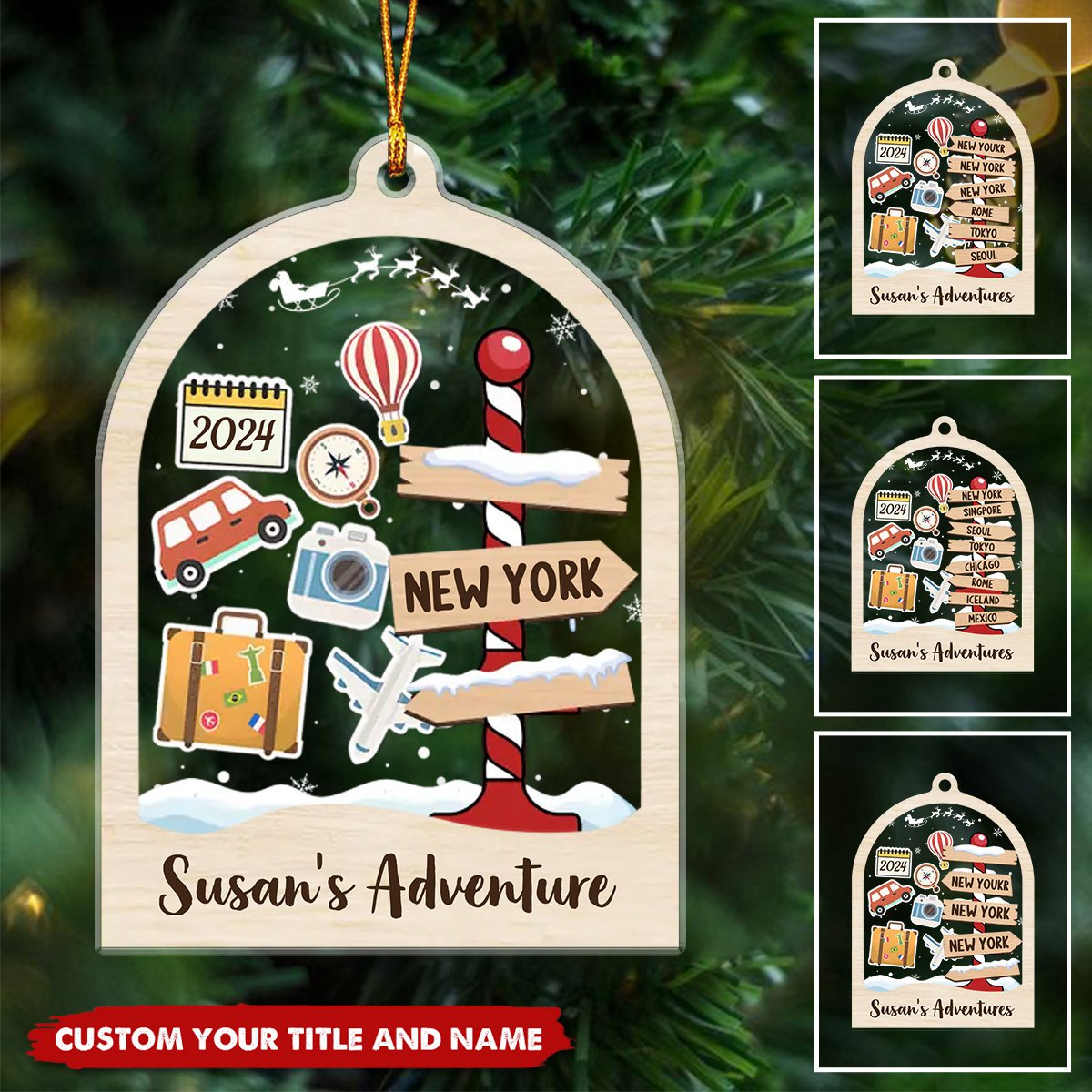 Make Every Trip An Adventure To Remember - Travel Personalized Custom Ornament - Acrylic Custom Shaped, Gift For Adventure Travel Lovers