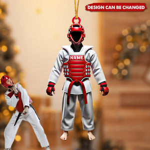 Custom Name Taekwondo Ornament, Taekwondo Christmas Gift