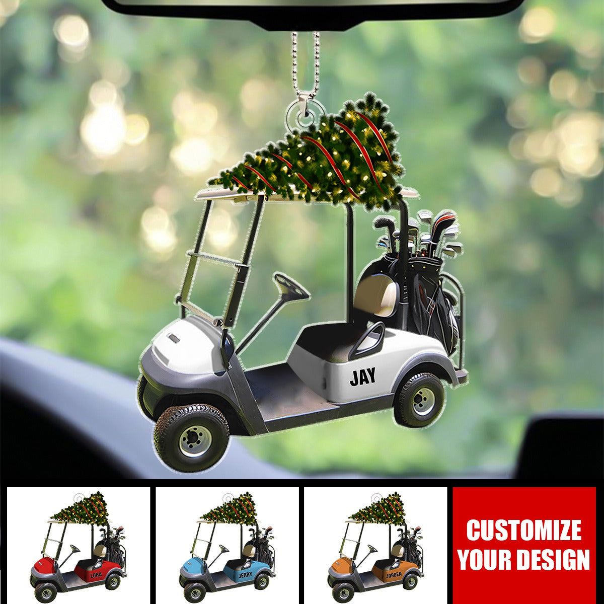 Riding Golf Personalized Ornament, Gifts For Golfer