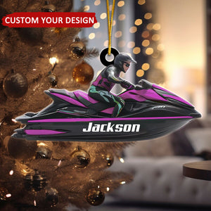 Jet Ski Personalized Christmas Acrylic Ornament, Gift For Jet Ski Lovers