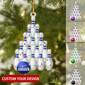 Bowling Balls Personalized Christmas Ornament, Gift For Bowling Club Members