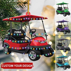 Golf Cart Christmas Light Personalized Christmas Ornament, Gift For Golfer