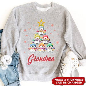 Personalized Snowman Kids Christmas Tree Sweatshirt