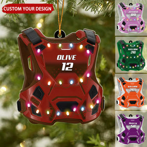 Guardian Vest Chest Protector Motocross Rider Personalized Christmas Ornament