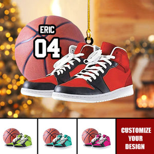 Personalized Basketball Player Acrylic Ornament - Basketball Christmas Ornament