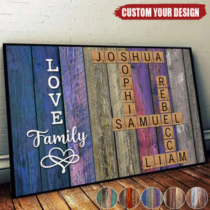 Family Crossword Art - Treasured Forever Personalized Poster