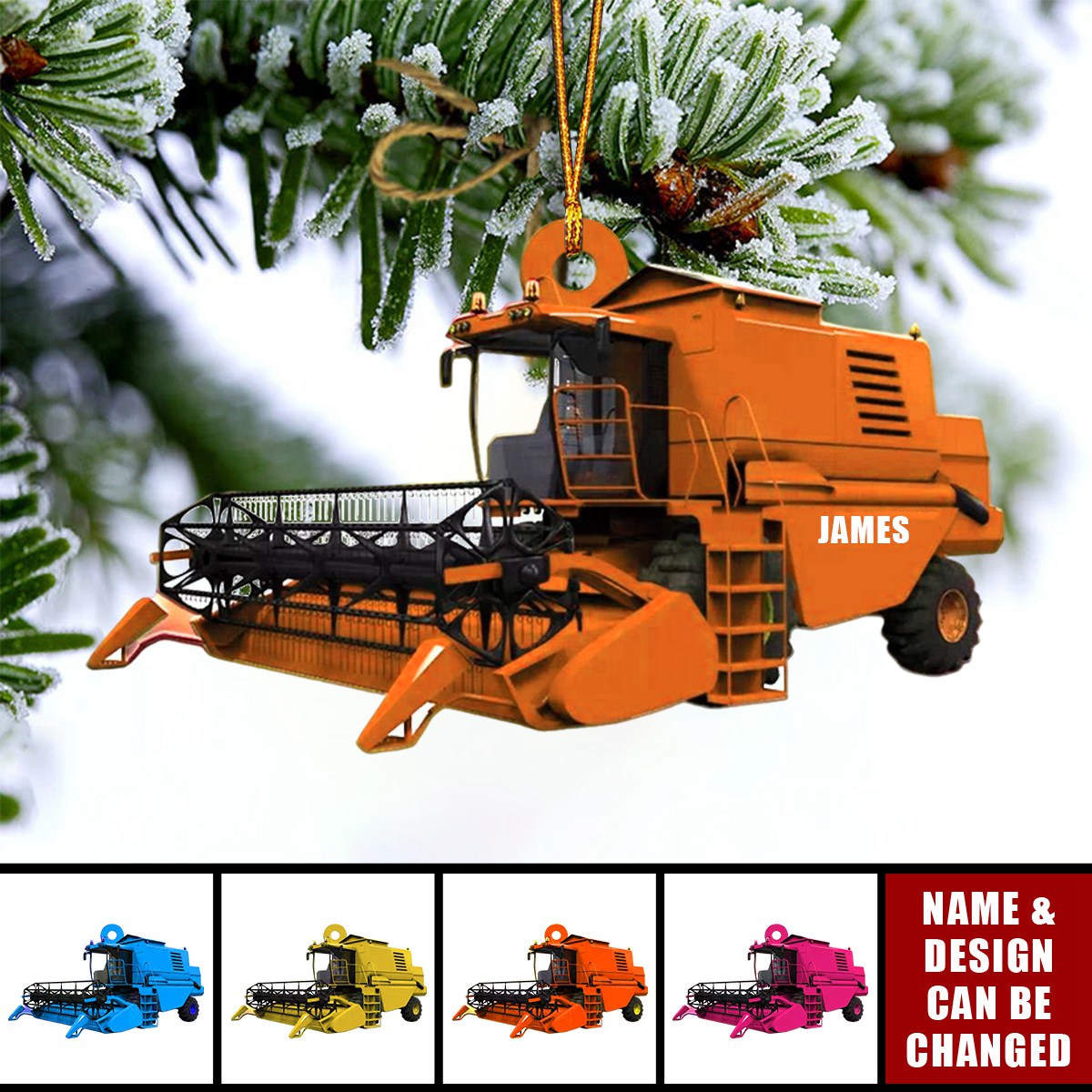 Personalized Christmas Combine Harvester Ornament, Christmas Ornament, Gifts For Christmas