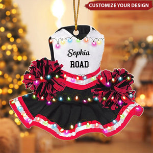 Personalized Cheerleading Pom Pom Girl Christmas Shaped Ornament