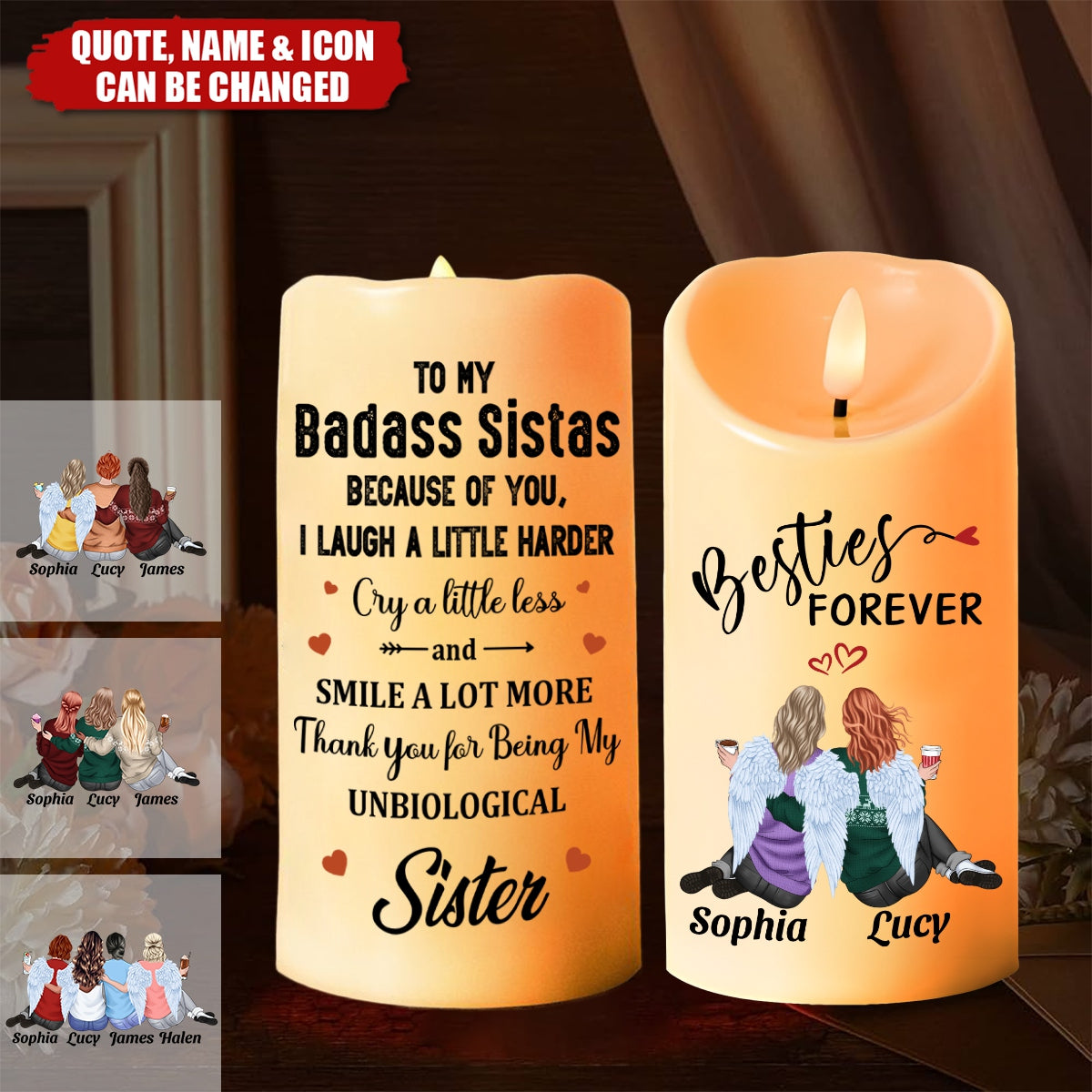 Our Laughs Are Limitless Our Memories Are Countless - Personalized LED Candle