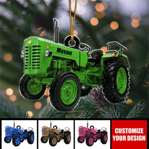 Custom Name Tractor - Personalized Acrylic Ornament, Christmas Gift For Farmer