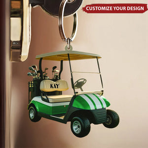 Golf Cart Personalized Keychain, Gift For Golf Lover