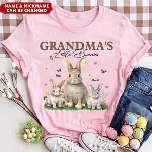 Grandma's Little Bunny - Family Personalized T-shirt - Mother's Day, Gift For Mom, Grandma