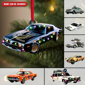 Personalized Classic Car Ornament - Custom Name And Number Christmas Tree Decor For Car Lovers