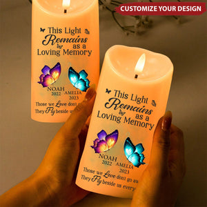 This Light Remains As A Loving Memory - Memorial Personalized LED Candle, Gift For Family Members