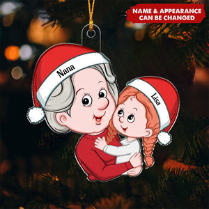 Personalized Grandma And Grandkid Christmas Ornament