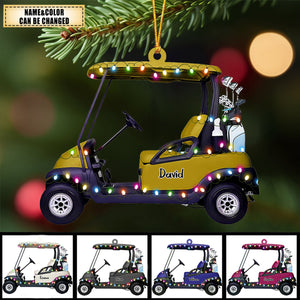 Riding Golf Personalized Christmas Ornament Gift for Golfer