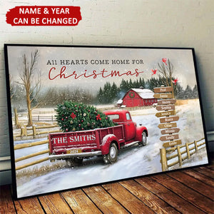 Family Christmas Truck Personalized Canvas